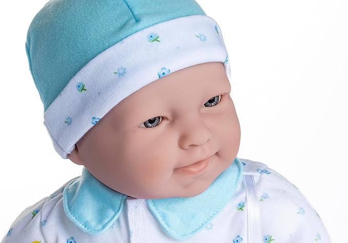 Caucasian 20-inch Large Soft Body Baby Doll | JC Toys - La Baby | Washable |Removable Blue Outfit w/ Hat and Pacifier| For Children 2 Years +