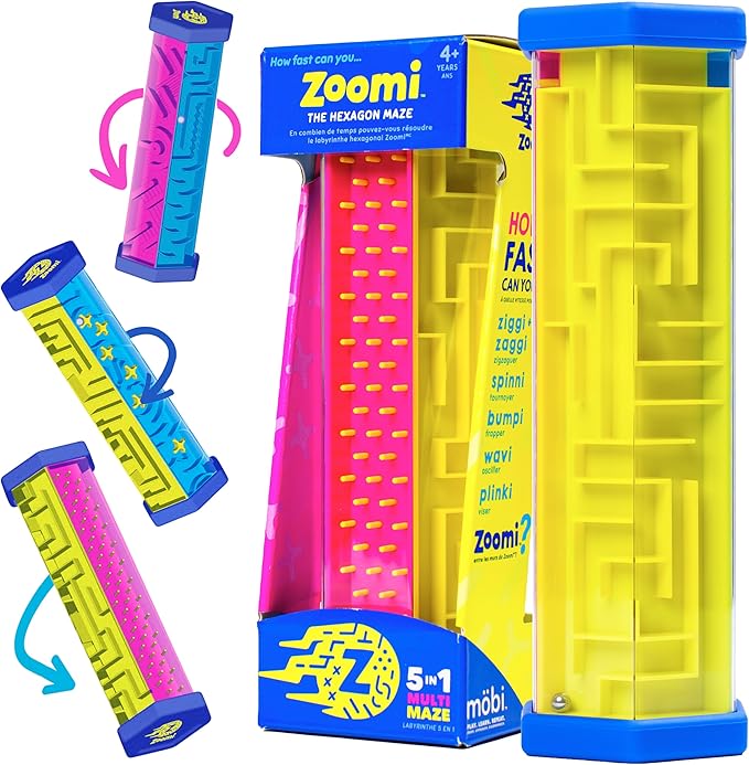 Mobi Zoomi Hexagon Maze Puzzle Game - 3D Hexagon Maze Gravity Ball Game for Toddlers and Kids, Brain Teaser Puzzles, Fidget Toy for Motor Skills and Coordination - Toddler Toys for Ages 4+