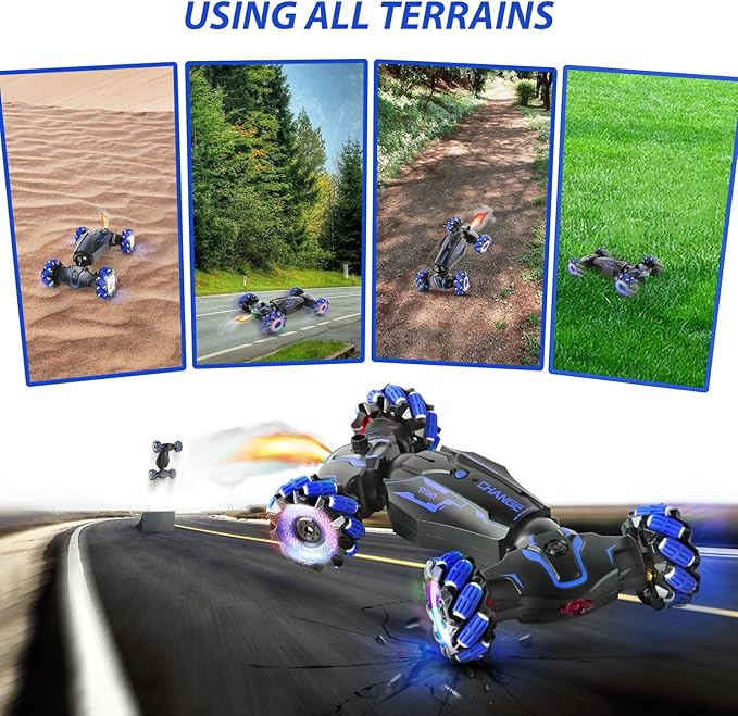 FEIMUOSI Remote Control Car - RC Car Stunt Toys Gesture Sensing RC Drift Rechargeable Transformer 360° Rotating Hand Controlled Toys Christmas Birthday Gifts for Boys Kids