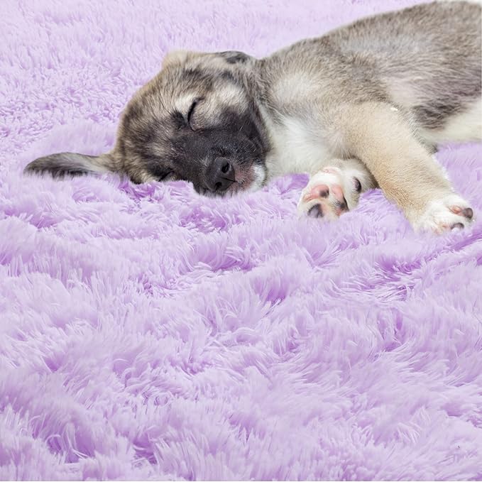 ONASAR Light Purple Round Area Rug 4ft, Soft Bedroom Circle Rugs Floor Mats for Kids Girls Teen Room, Cute Fluffy Plush Shaggy Carpet for Baby Nursery Living Room Playroom Dorm Home Decor