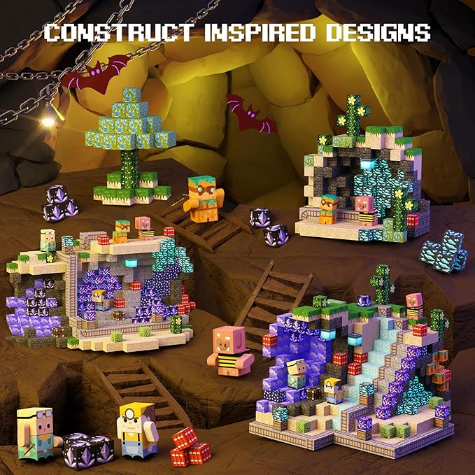 GobiDex 100PCS Magnetic Building Blocks Game-Based Build Magwonder World with Magnet Construction Toys STEM Sensory Gift for Boys Girls Birthday