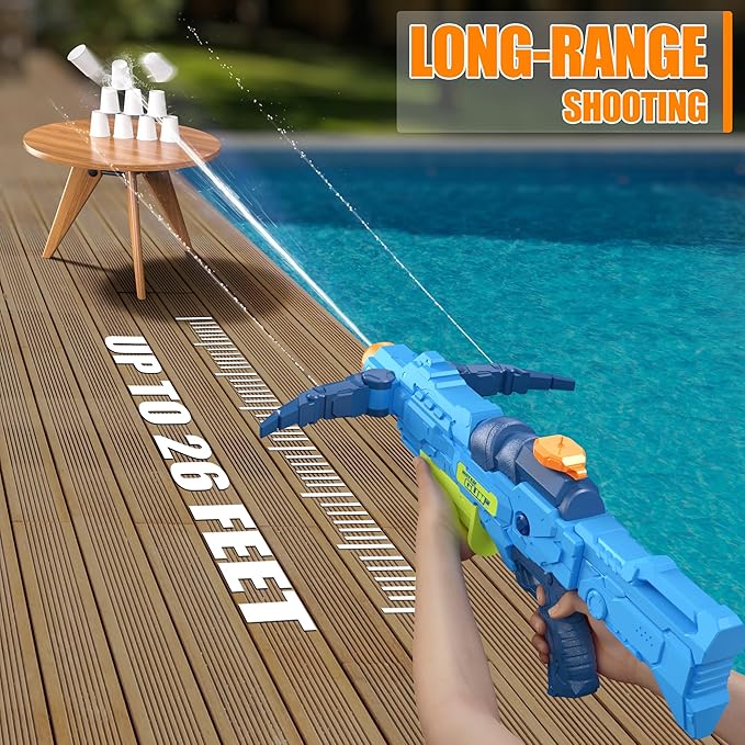 Water Gun for Kids, Super Squirt Guns Water Soaker Blaster - 2 Nozzle, 4 Shooting Modes Switch - Crossbow Design - 26 Ft Long Shooting Range - Summer Toys Gun for Boys Girls Adults Outdoor Pool