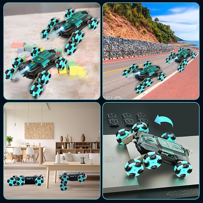 Remote Control Cars for Kids Adults, Gesture Sensing RC Stunt Car with Light Music Spray, RC Robot Toys,Cool Birthday Toy for 6 7 8 9 10 11 12 13 Years Old Boys Girls Kids