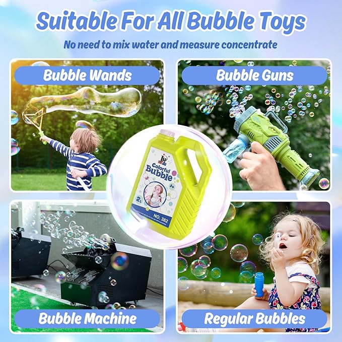 EagleStone Bubble Solution Refill 67 oz, Non-Toxic Pre-Mix Bubble Refill Solution, No Mixing or Measuring Required, Bubbles for Kids, Bulk Bubble Solution, Perfect for Bubble Guns, Machines, and Wands