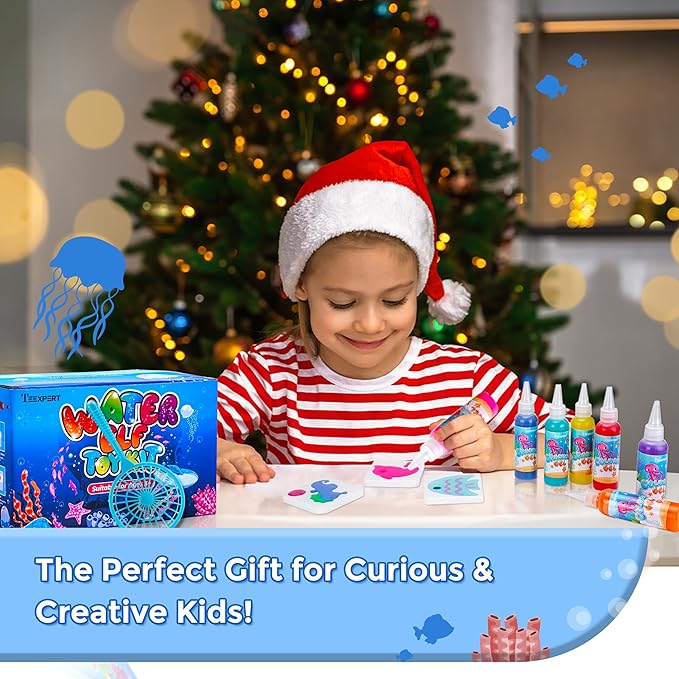 Teexpert Magic Water Elf Toy Kit - Aqua Fairy DIY Squishy Maker Craft Kit for Kids, Boys and Girls, 20 Magic Colors and Molds, Creative Arts and Crafts Gift for Christmas, Birthday, Ages 3+