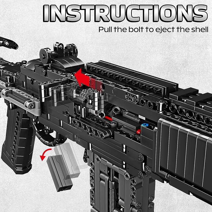 Sosuy Building Block Gun Sets, MK14 DIY Shootable Sniper Model Guns Army Toys for Adult Teen Boys,Birthday for Men Kids Age 8+,Realistic Bricks Collection for Military Fan 1468PCS