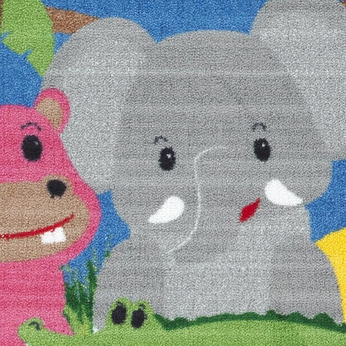 Flagship Carpets Kids and Baby Non Slip Area Rug for Home Learning or Classroom Carpet, Playroom or Kids Bedroom Mat, 3' x 5', Cutie Jungle