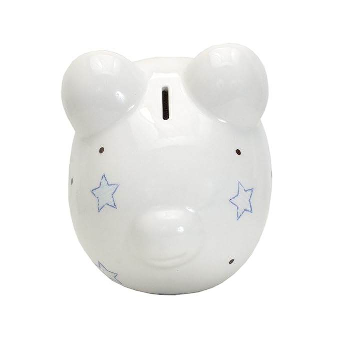 Child to Cherish Ceramic Piggy Bank for Boys, Blue Star