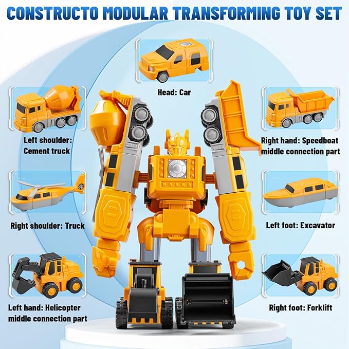 Magnetic Building Blocks, STEM Transform Engineering Car Toys for Kids Ages 3-8, Montessori Sensory Educational Toys for Toddlers, Boys & Girls, Autism-Friendly Creativity-Igniting Magnetic Blocks