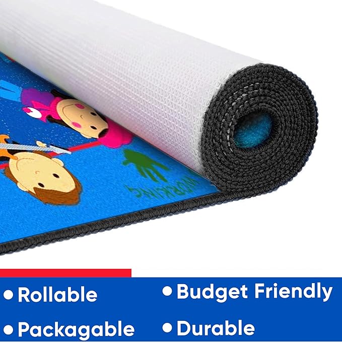 KidCarpet World Character Classroom Rug, 7'6" x 12' Rectangle