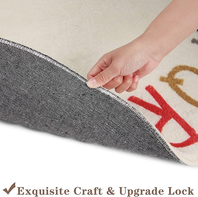 Topotdor Rainbow Round Kids Play Rug Alphabet Nursery Area Rug Extra Large Soft Crawling Play Mat for Children Toddlers Bedroom (63 inch, Multi Color)