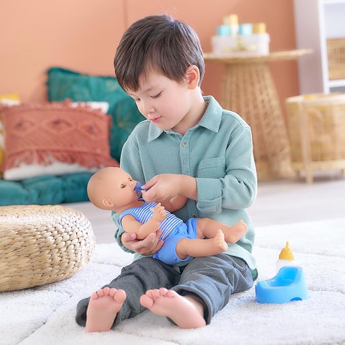 Corolle Drink and Wet Bath Baby Paul - 14” Boy Baby Doll with 3 Accessories - Bottle, Potty, and Pacifier - Really Drinks and Goes Potty, for Kids Ages 2 Years and up