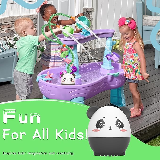 Panda Water Table Pump - DIY Dual Hose - Outdoor Water Play Table Pump for Kids Toddler Water Table, Safety First, with Panda Story Picture Book