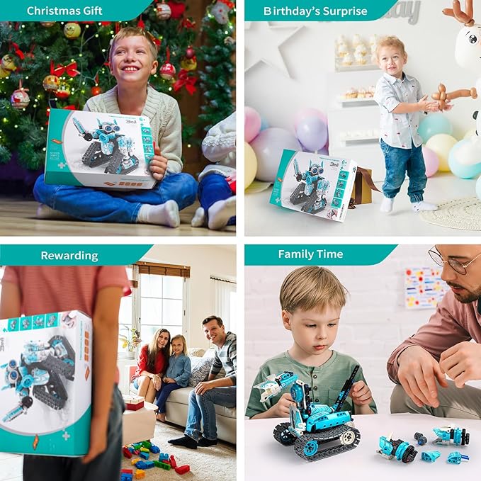 5 in 1 RC Robot Toy Building Sets, 398PCS APP & Remote Control Blocks DIY Erector Sets Science Kits for Kids Age 8-12, STEM Toys for Ages 8-13 Gifts for Boys Girls Age 6 7 9 10 11 14+ Year Old