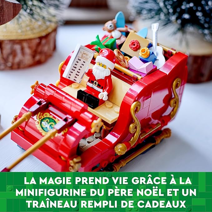 LEGO Santa's Sleigh - Building Toys for Kids, Boys & Girls, Ages 9+ - Indoor Christmas Decorations for Home W/Santa Claus Figurine & Reindeer - Gifts for Boys & Girls - 40499