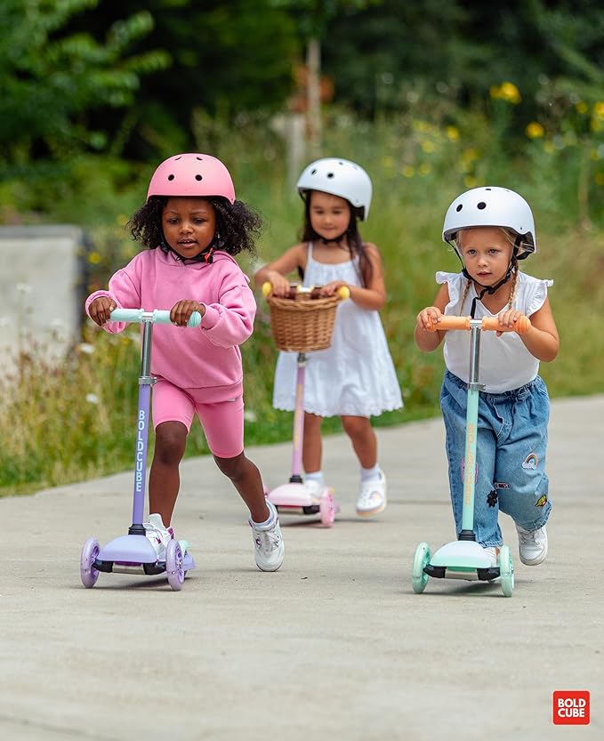 Teeny | 3 Wheel Scooter for Kids & Toddlers Ages 2-6 Years | Flashing Wheels | Height Adjustable 53 to 70 cm | My First Scooter