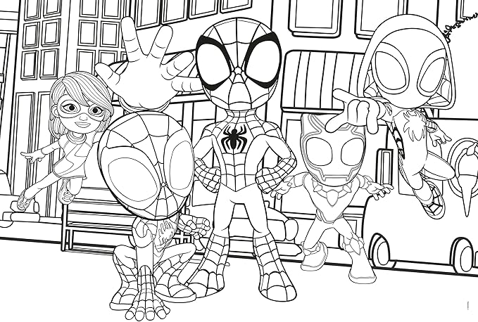 Clementoni - 25727 - Supercolor Puzzle Double Face Marvel Spidey - 104 Pieces - Jigsaw Puzzle for Kids Age 6