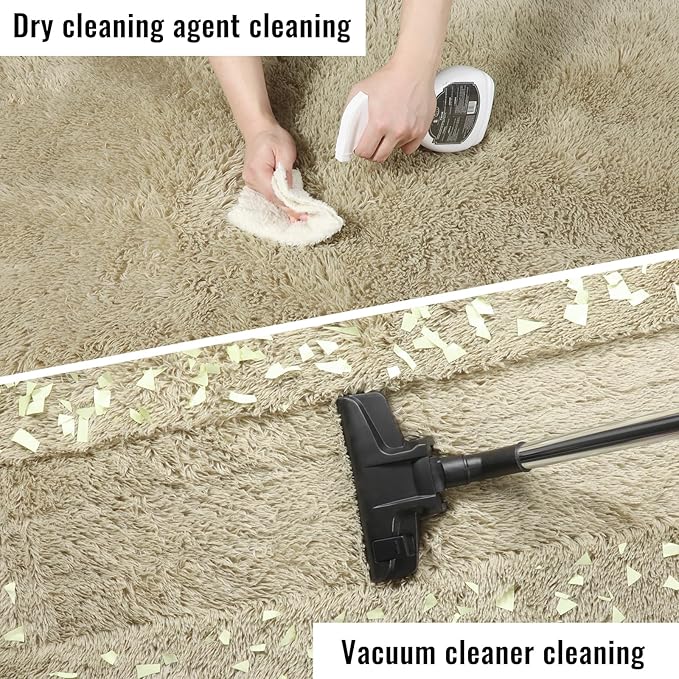 PAGISOFE Fluffy Large Living Room 8x10 Area Rugs,Fuzzy Shag Shaggy Rug Soft Plush Fur Beige Carpet for Room Decor,Indoor Modern Rugs for Living Room Bedroom Dorm Kids Room Decor Nursery Beige Rug