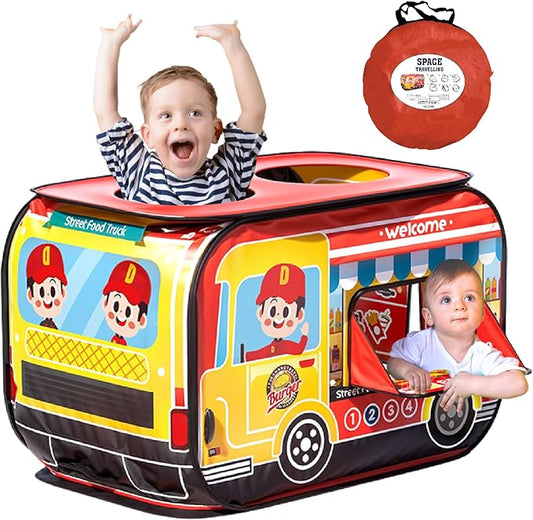 Pop Up Tent for Kids.Food Truck Play Tent.Large, Easy to Organize Lemonade Stand for Kids.Food Truck Toy.Birthday Gift for Girls & Boys.Can Be Played with by 2-3 Kids