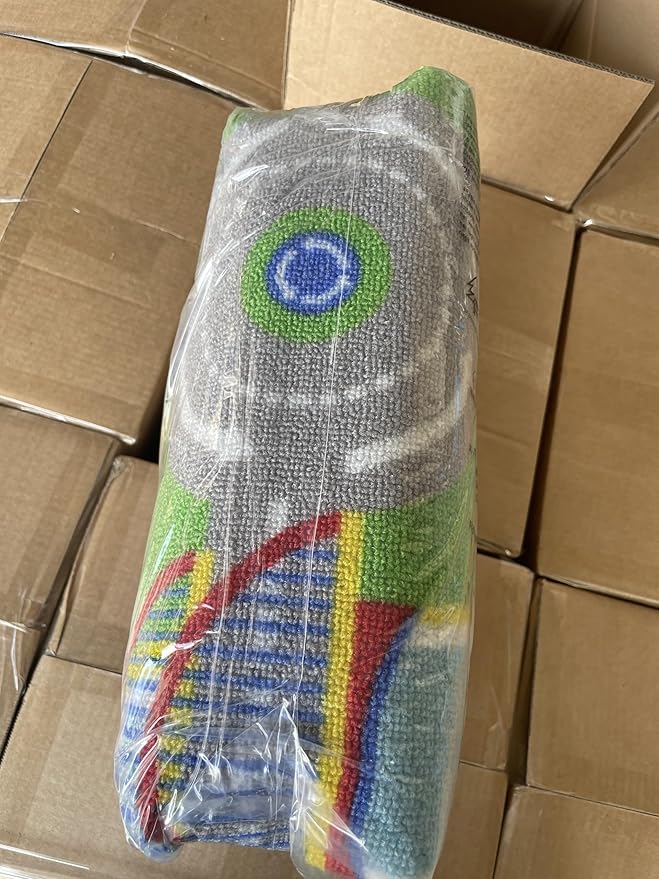 Capslpad Kids Rug 6'6" x 5'0" Educational Learning Kids Play Area Rug Large Traffic Road Cars Rug Play Mat for Kids Toy Nursery Rug Car Carpet for Playroom Living Room Classroom Decor Green