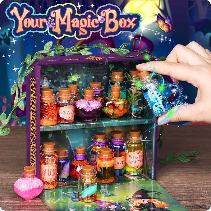Alritz Fairy Potions Kit, Magic Mix Kit 20 Bottles, Christmas Gifts Decorations Ornaments Garden Crafts Birthday Gifts Toys for Girls and Boys 6 7 8 9 10 11 12+Years Old Families Party Indoor Outdoor