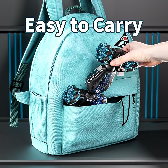 Remote Control Car, 2.4GHz 4WD Gesture Sensing RC Stunt Car, Drift Hand Controlled Twist Cars with Light & Music, Cool Birthday Gifts for Kids Boys Toy Age 6 7 8 9 10 11 12 Years Old(Blue)