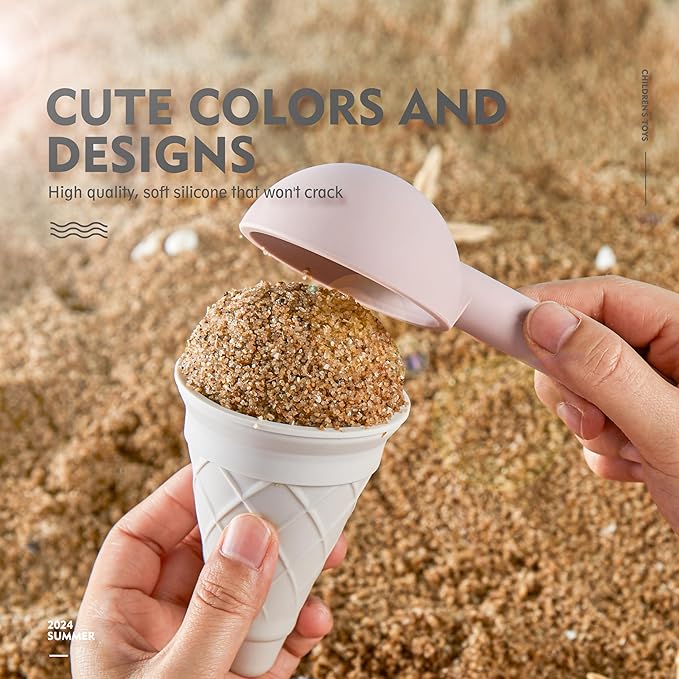 MarcZero 17Pcs Silicone Beach Toys,Modern Baby Beach Toys,Travel Friendly Beach Set,Silicone Bucket, Watering Can, Shovel, 12 Sand Molds, Beach Bag,Silicone Sand Toys for Toddlers, Kids (Mint Green)