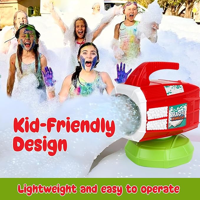 Bubble Foam Machine for Parties & Bath Fun - Portable Powerful Foam Maker with Rechargeable Battery for Outdoor & Indoor Play - Perfect for Kids Gift, Birthday,Ages 3 4 5 6 7 8 9 10 11 and Up