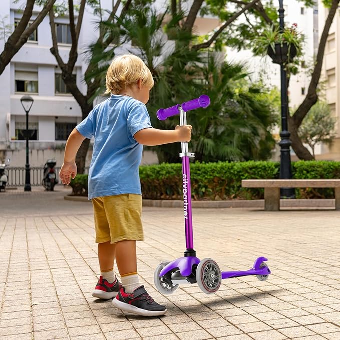 Kids 3-Wheel LED Kick Scooter - Adjustable Height, Lean-to-Steer for Boys & Girls Ages 3-8
