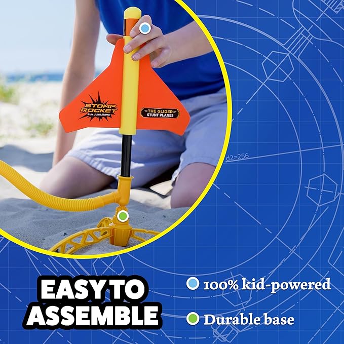 Stomp Rocket Stunt Airplane Refill - Glider Plane Launcher for Kids - Soars Over 100 Feet - Fun Outdoor Toy & Gift for Boys or Girls
