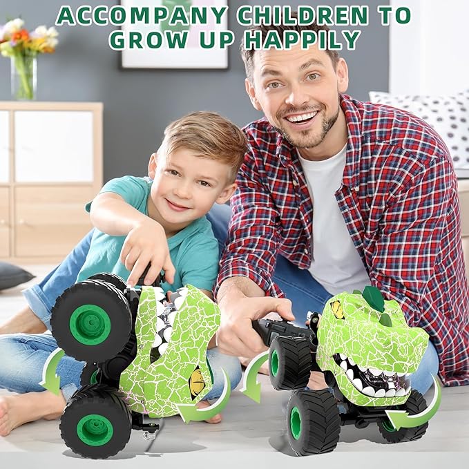 Dinosaur Remote Control Car,2.4hz Rc Monster Truck Toy,Suitable For Boys,With Spray, Light And Sound, All Terrain Remote Control Car,Suitable For3,4,5,6,7-Year-Old Children,Christmas Birthday Gift