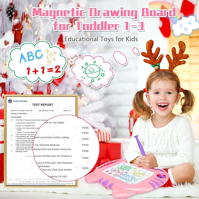 Toddler Toys,Toys for 1-2 Year Old Girls,Magnetic Drawing Doodle Board for Toddler 1-3,Learning Educational Baby Kids Toys for 18 Months 1 2 3 Year Old Girl,Girl Toys Christmas Birthday Gifts