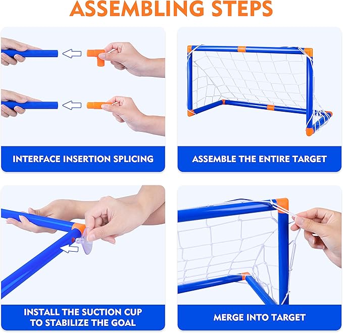 STREET WALK Kids Toys - Hover Hockey Set with Rechargeable Hover Soccer 2 Goals - Air Power Training Ball Playing Hockey Game - Hockey Toys 3 4 5 6 7 8 9 10 11 12 Year Old Boys Girls Best Gift