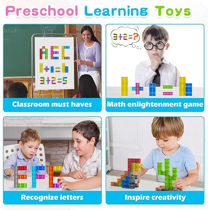 Doloowee 50 PCS Magnetic Blocks, Magnetic Building Blocks for Toddlers 3+, Montessori Toys