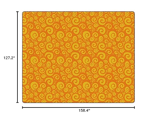 Flagship Swirl Tone on Tone Carpet for Children's Classroom and Bedroom Area Rug, Playroom or Teaching Area for Playtime and Reading, 10'6" x 13'2", Orange