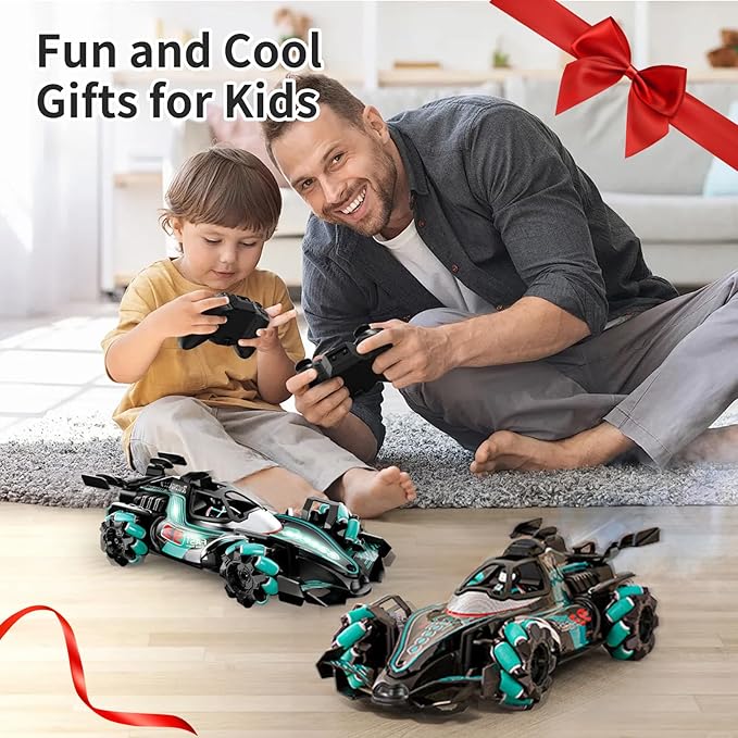 Gesture Sensing RC Stunt Car - Hand Controlled Remote Control Car 4WD Offroad 360° Rotation with Light Music Spray, RC Drift Car Toys for 6-12 Year Boys, Cool Birthday Gifts for Kids
