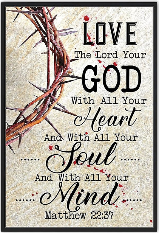 Adults Kids 500 Pieces Jigsaw Puzzle Bible Verse Love The Lord Your God with All Your Heart Puzzle Challenging Educational Fun Family Games Toys Gifts for Home Kitchen Decor Family Activities