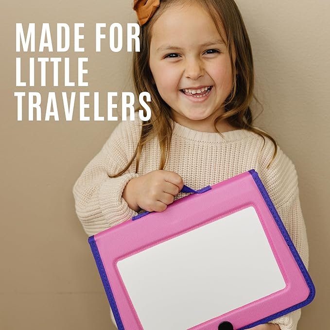 Kids Travel Educational Activity Book with Washable Markers - Car and Airplane Activities, Learning Toys for Toddlers- Search and Find, Reusable Stickers for Ages 4, 5, 6 (Princess)