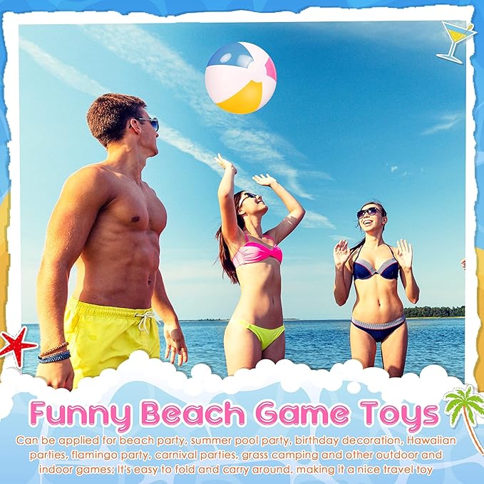 Zhanmai 60 Pack 12 Inch Inflatable Beach Balls Bulk for Party Favors for Boys and Girls Pool Beach Ball Water Game Toys Birthday Decorations(Cute Color)