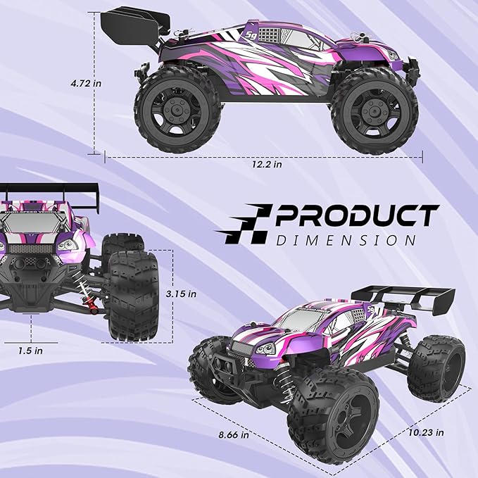 High Speed Car,Large Remote Control Truck 4X4 RTR Fast RC Cars for Adults,All Terrains RC Monster Truck Off Road Hobby Electric Vehicle Toys Birthday Christams Gifts for Kids