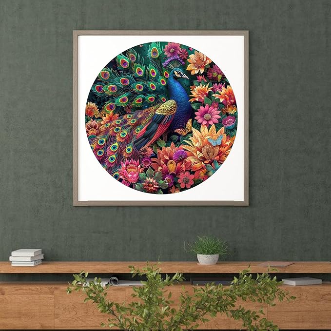 Colorful Peacock 200 Pieces Wooden Jigsaw Puzzles for Adults Unique Irregular Shape Fun Challenging Bird Puzzles for Kids and Couples on Birthday,Children’s Day,Christmas11.2 x11.2