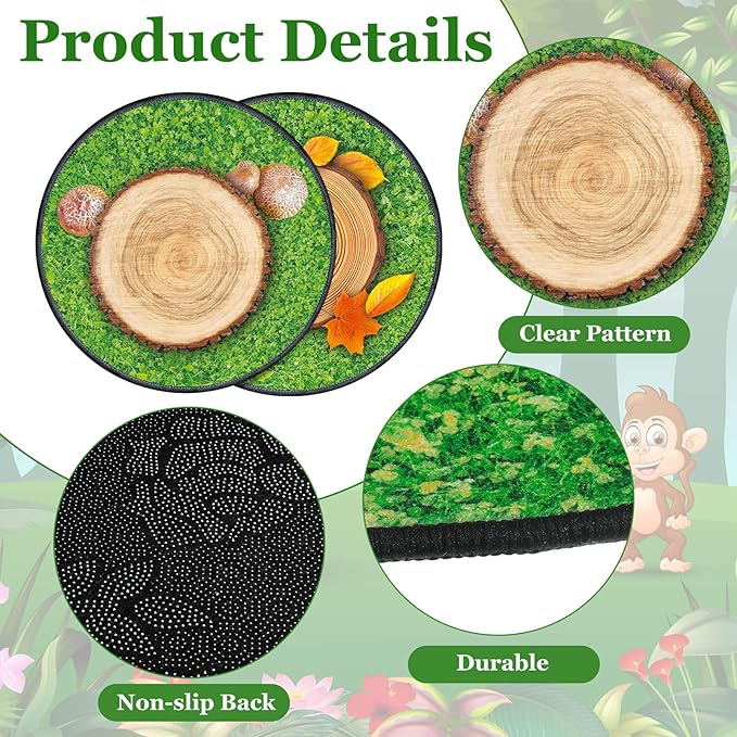 Nuanchu 12 Pcs Kids Carpet Circle Seats for Classroom 16 Inch Round Floor Mat Kids Floor Cushions Soft Educational Classroom Rug Non Slip for School Learning Playing Areas(Animal Style)