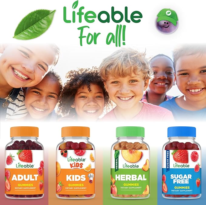 Lifeable Apple Cider Vinegar - for Kids - ACV with The Mother - 500 mg Gummies - Great Tasting Natural Flavor Vitamin Supplement - Gluten Free Vegetarian GMO-Free Chewable - for Children - 60 Gummies