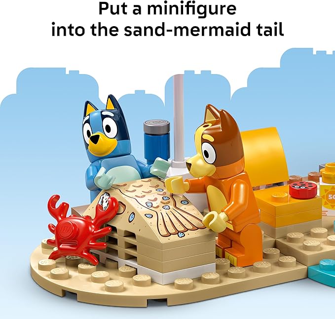 LEGO Bluey: Bluey’s Beach & Family Car Trip - Toddler Learning Toy for Kids 4+ - Includes Bluey, Bingo, and Mum Minifigures - Birthday Gift for Boys and Girls, Ages 4+ - 11202