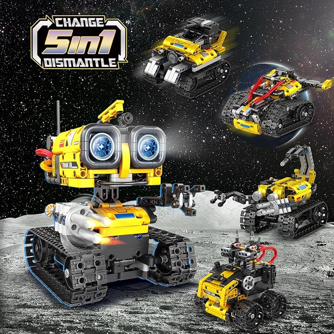 Robot Building Toys for Kids - 5 in 1 Remote- & App-Controlled Robots Toy, RC Wall/Engineering/Mech Scorpion Building STEM Toys, Robot Toy Gifts for Kids Boys Girls Age 10+ (560 PCS)