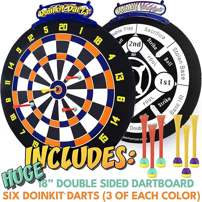 Doinkit Darts - Magnetic Dart Board - 3 Premium Designs - Kid Safe Durable Doinkit Magnetic Darts - Fun Indoor Wall Game for Boys and Girls or Adult Game Room