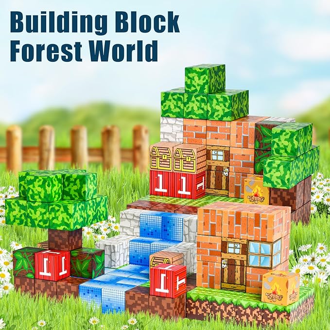 100PCS Magnetic Blocks - Building Toys for Boys Girls 3+,Toddler Building Magnet Toy STEM Sensory Game,Christmas Birthday Gifts for Kids Ages 4 5 6 7 8 9