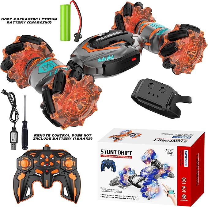 Remote Control Car, Gesture Sensing RC Stunt Car, 4 WD Transform Off Road for Rotating, 2.4Ghz Hand Controlled Remote Control Twister Cars, RC Cars for Kids Boys Girls Toy Gift Age 6 7 8 9 10 11 12 yr