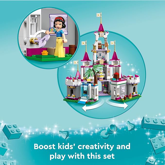 LEGO Disney Princess Ultimate Adventure Castle 43205 Building Toy with 5 Princess Mini-Dolls Including Ariel, Rapunzel and Snow White(Packaging May Vary)