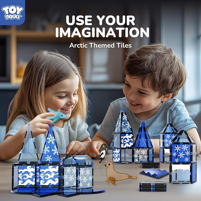TOY Life Magnetic Tiles for Kids Ages 4-8, Magnetic Toys for Toddlers 3+, Magnet Tile Building Toy for Kids Ages 3-5, Magnet Building Tiles, Toddlers Preschool